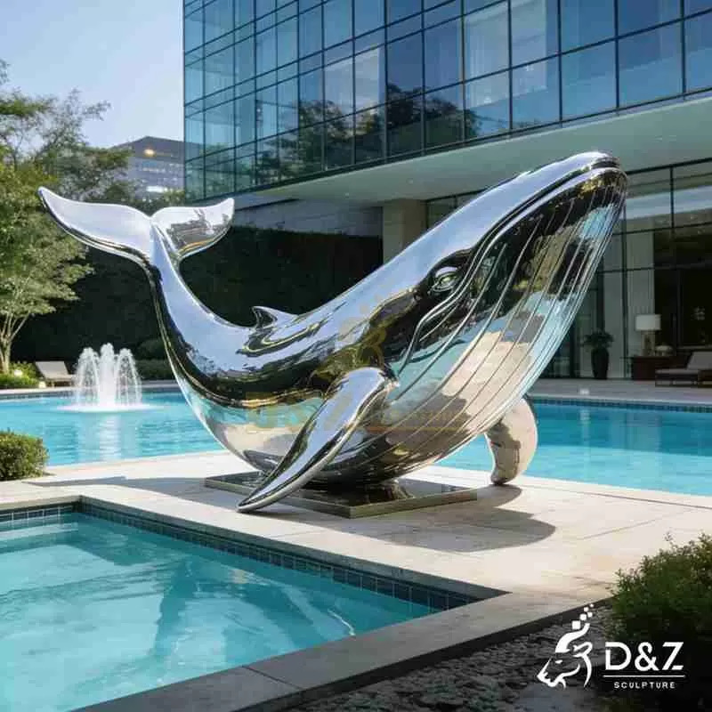 Large Outdoor Metal Whale Sculpture for Sale DZJ-281
