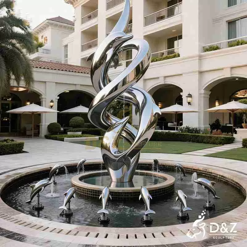 Large Outdoor Metal Dolphin Sculpture for Sale DZJ-287