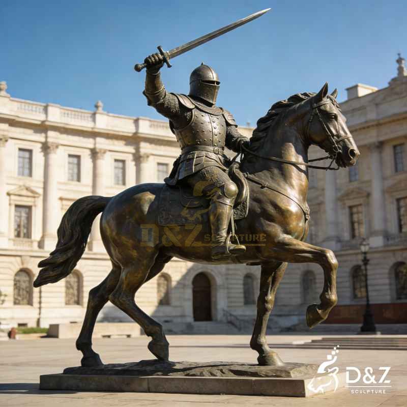 Large Outdoor Bronze Horse Soldier Statue for Sale DZJ-291