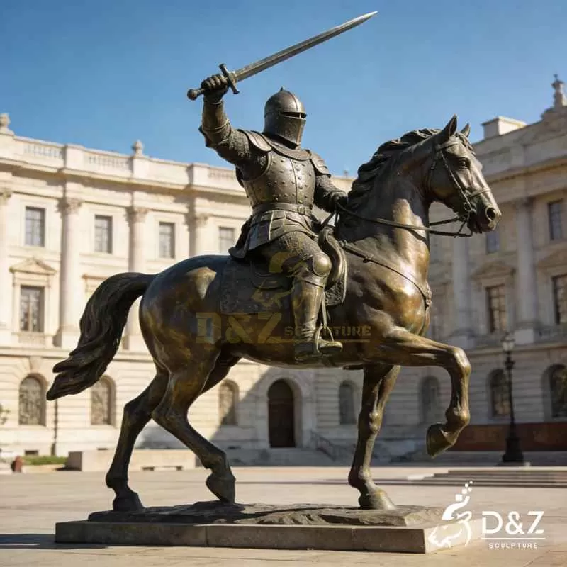 Large Outdoor Bronze Horse Soldier Statue for Sale DZJ-291