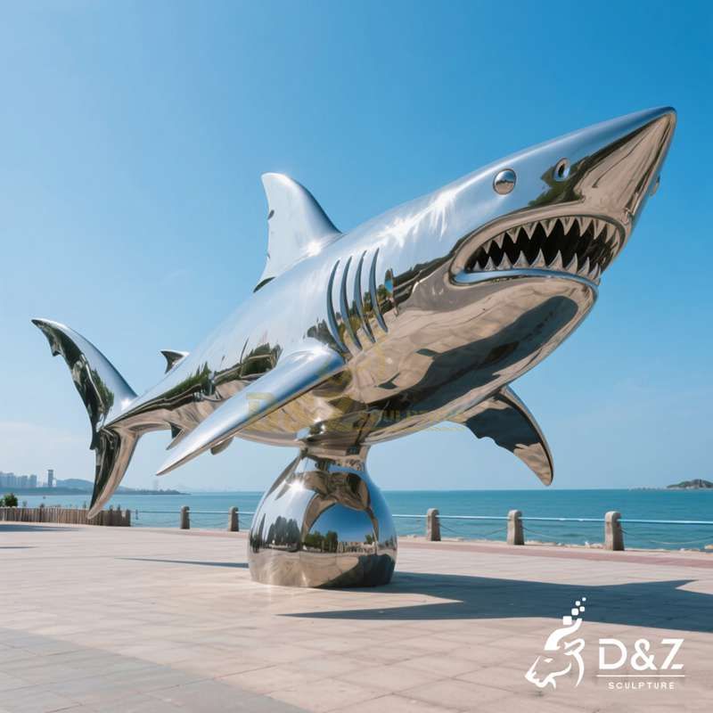 Large Outdoor Metal Shark Sculpture for Sale DZJ-294