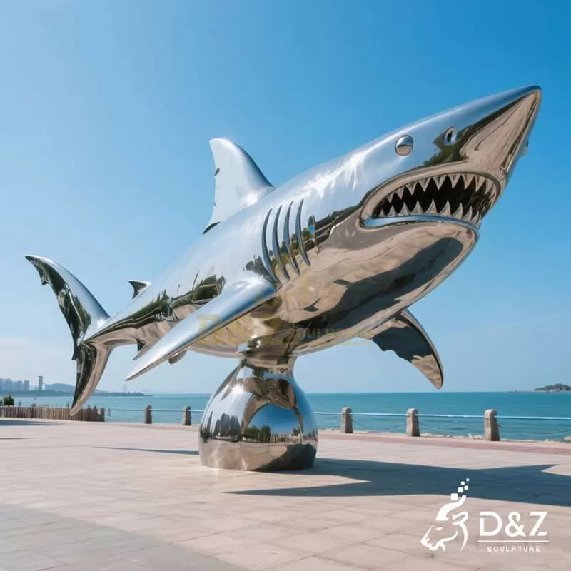 Large Outdoor Metal Shark Sculpture for Sale DZJ-294