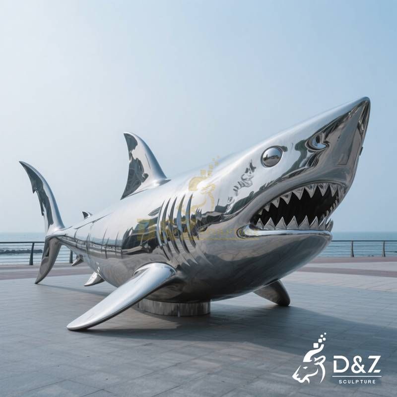 large shark sculpture