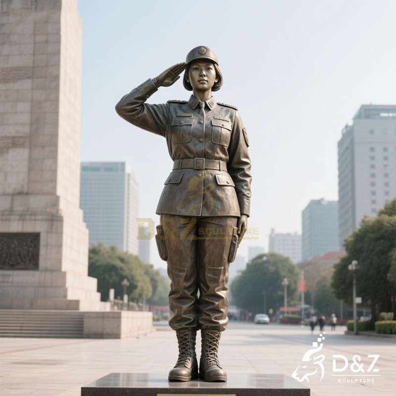 saluting soldier statue