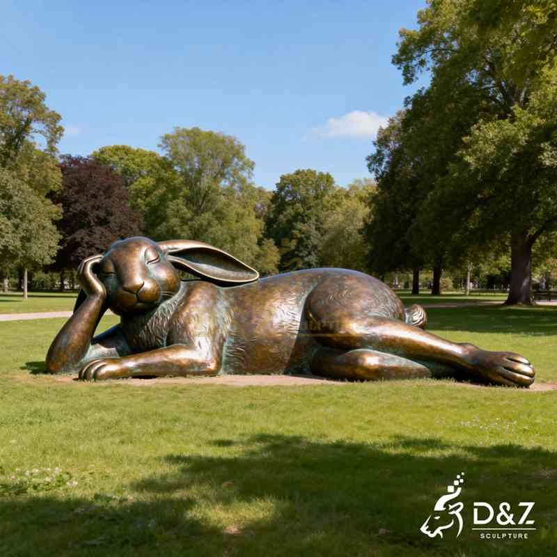 bronze rabbit statue