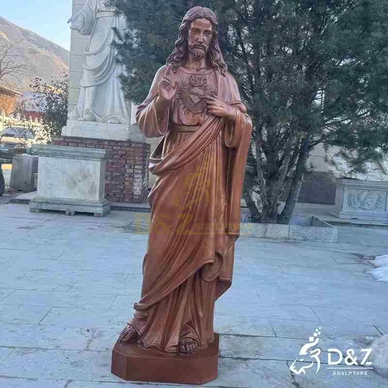 Life Size Bronze Sacred Heart Jesus Statue for Sale DZJ-310
