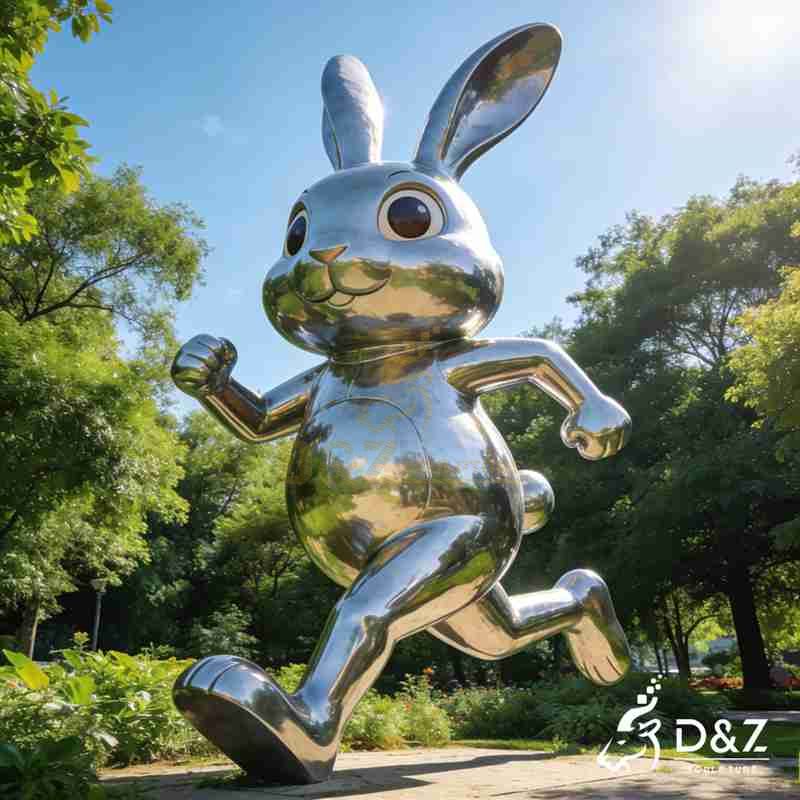 metal rabbit sculpture