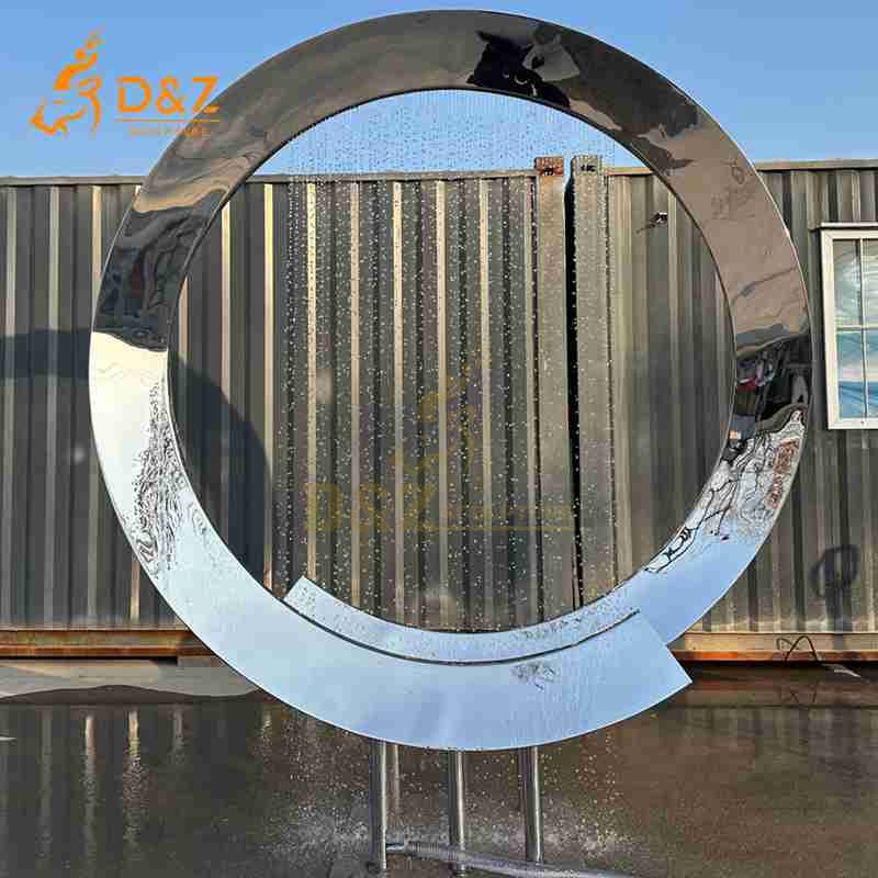 Large Modern Metal Ring Water Fountain for Sale DZJ-312