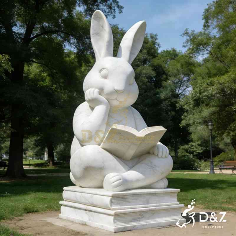 white rabbit statue