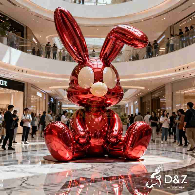 Large Modern Metal Balloon Rabbit Sculpture for Sale DZJ-314