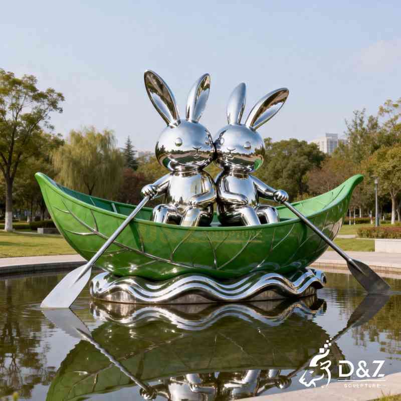 metal rabbit sculpture