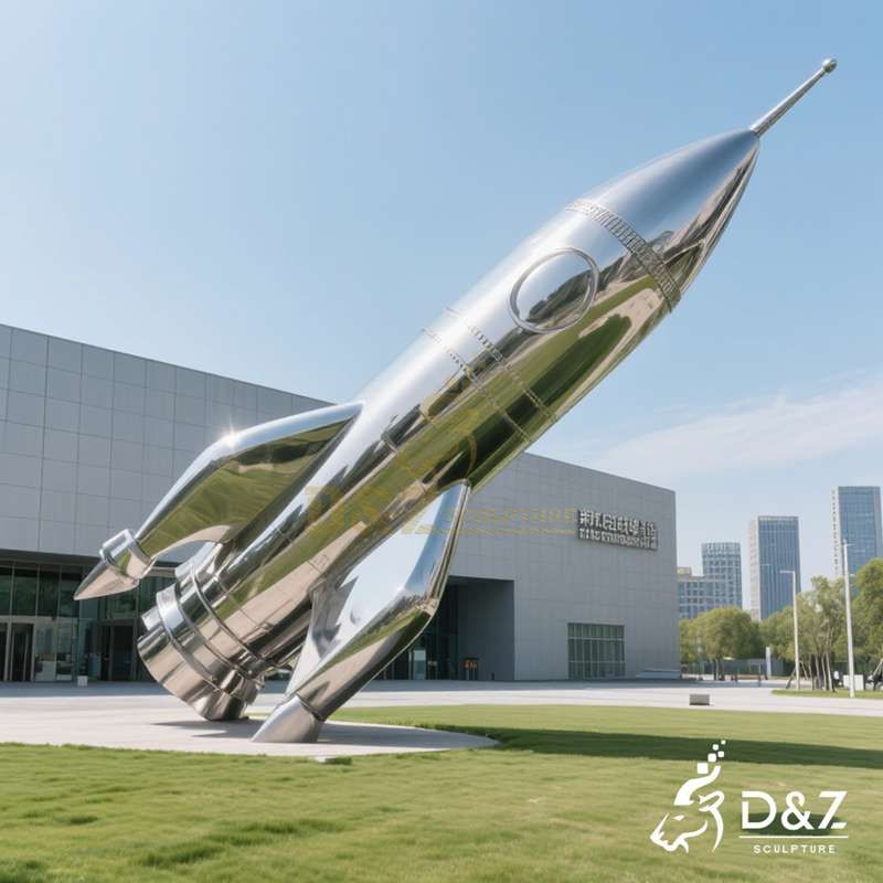 Large Metal Rocket Sculpture | Aviation Astronomy Art DZJ-324