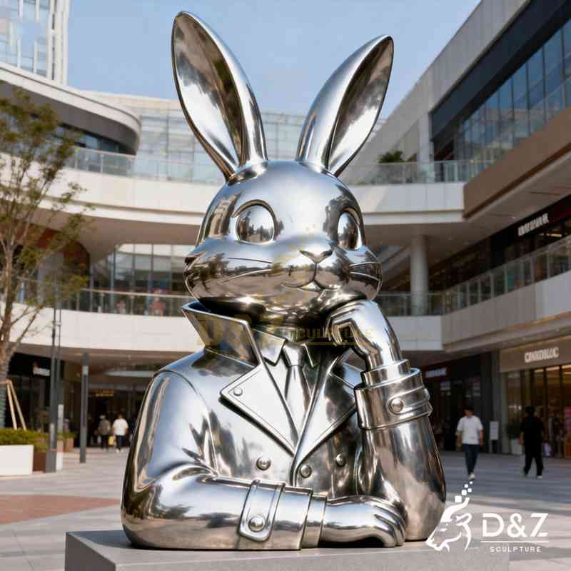 metal rabbit sculpture