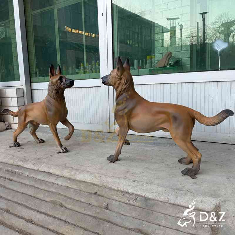 Life Size Outdoor Brass Sheepdog Statue for Garden DZJ-328