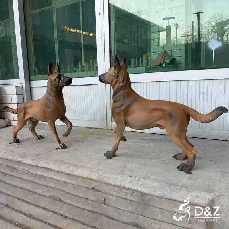 Life Size Outdoor Brass Sheepdog Statue for Garden DZJ-328