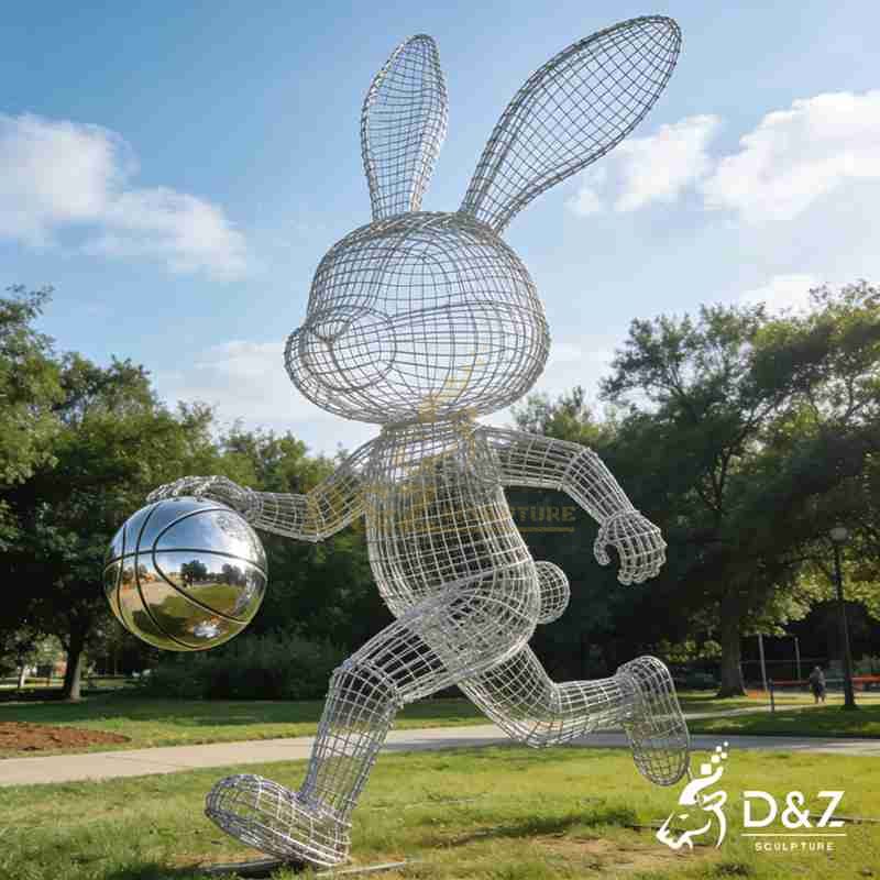 running rabbit sculpture