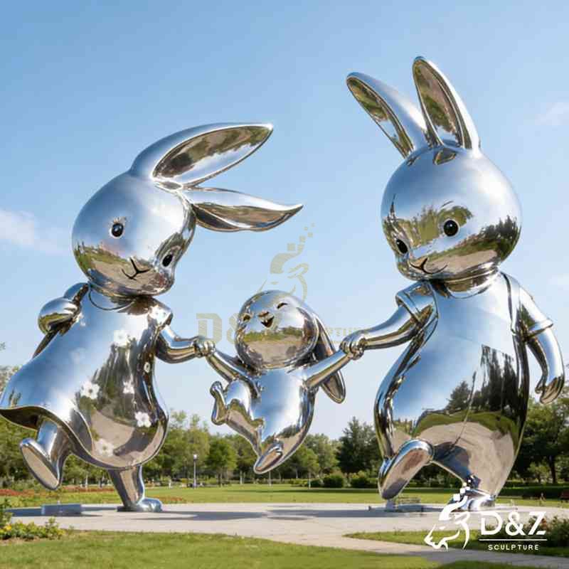 metal rabbit sculpture