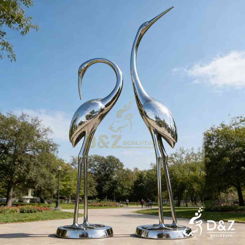 Large Outdoor Metal Sandhill Crane Sculpture for Garden DZJ-336