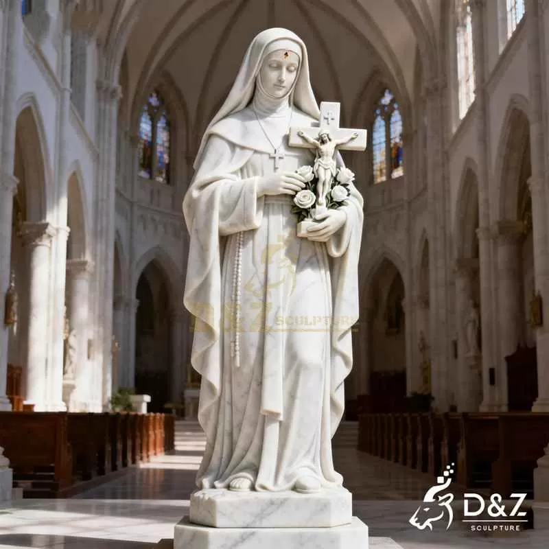 Large Marble Religious St Rita Statue for Sale DZJ-337