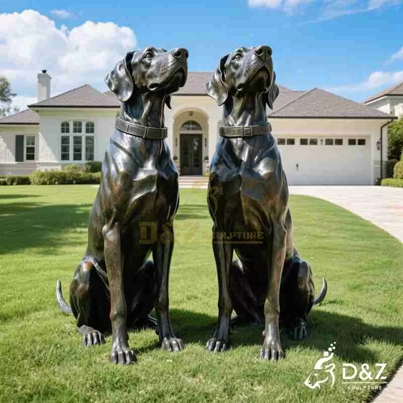 Large Outdoor Bronze Great Dane Statue for Garden DZJ-338