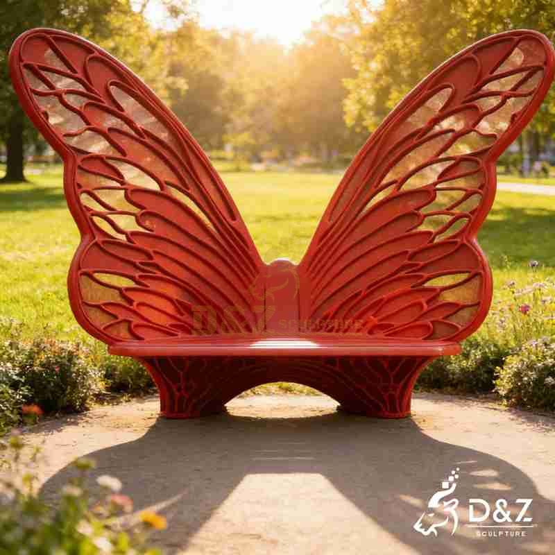 large butterfly bench