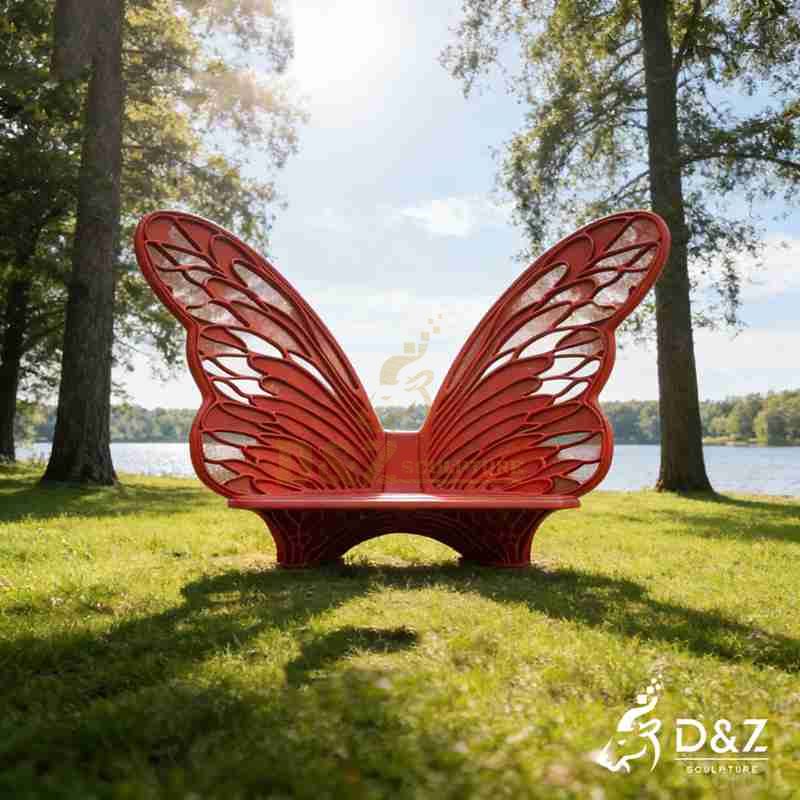 outdoor butterfly bench