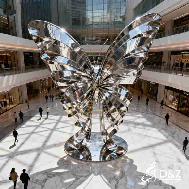 Large Outdoor Metal Butterfly Ribbon Sculpture for Sale DZJ-345