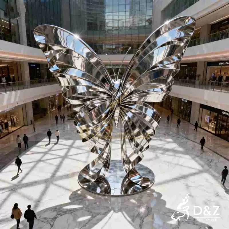 Large Outdoor Metal Butterfly Ribbon Sculpture for Sale DZJ-345