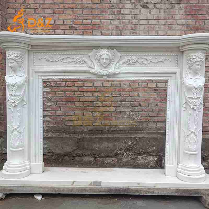 hand carved marble fireplace mantel​