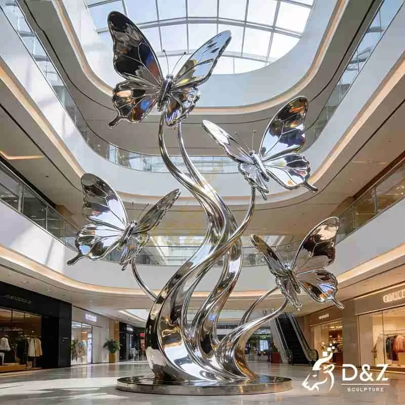 Large Metal Kinetic Butterfly Art Sculpture for Sale DZJ-349