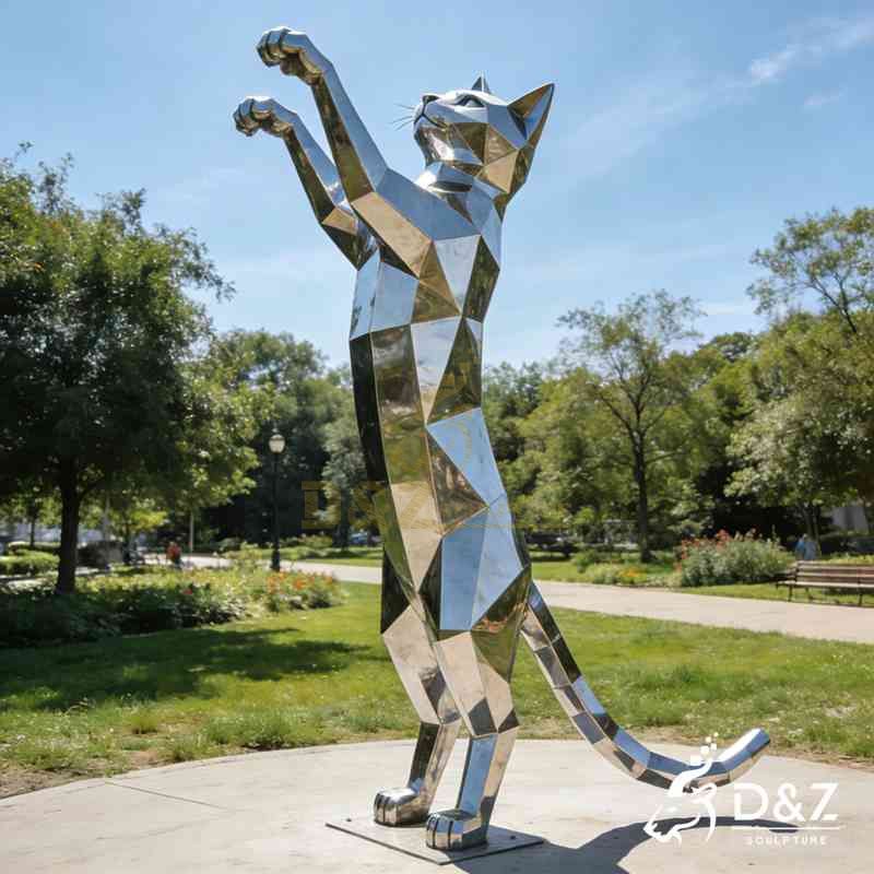 metal cat sculpture