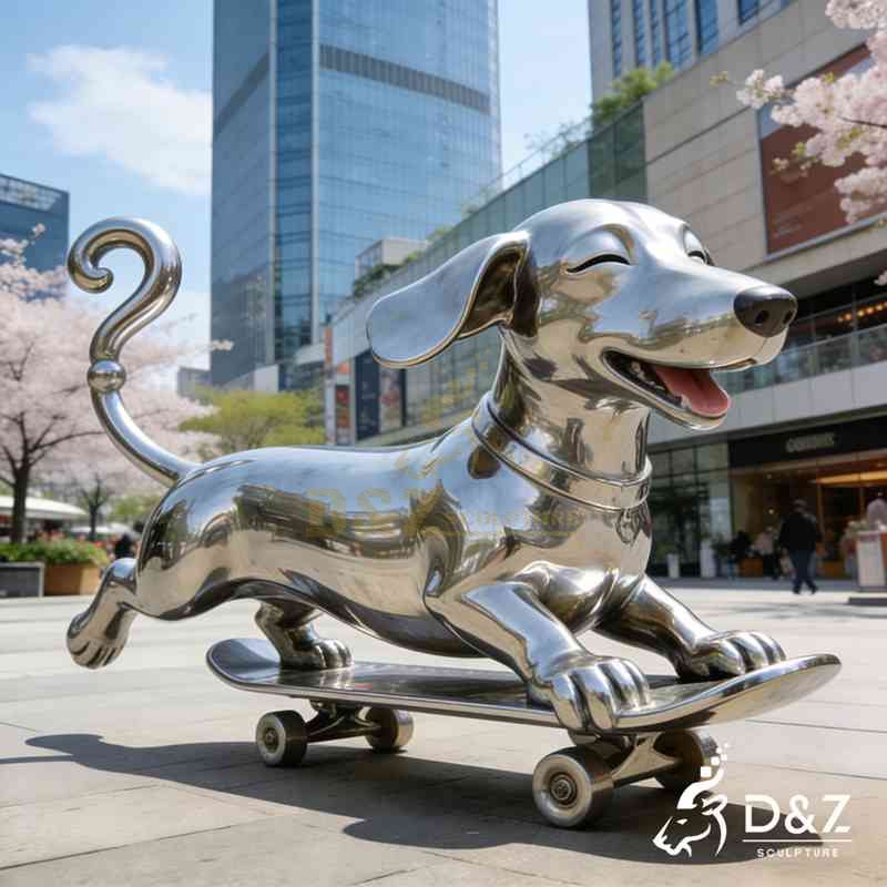 metal dachshund sculpture
