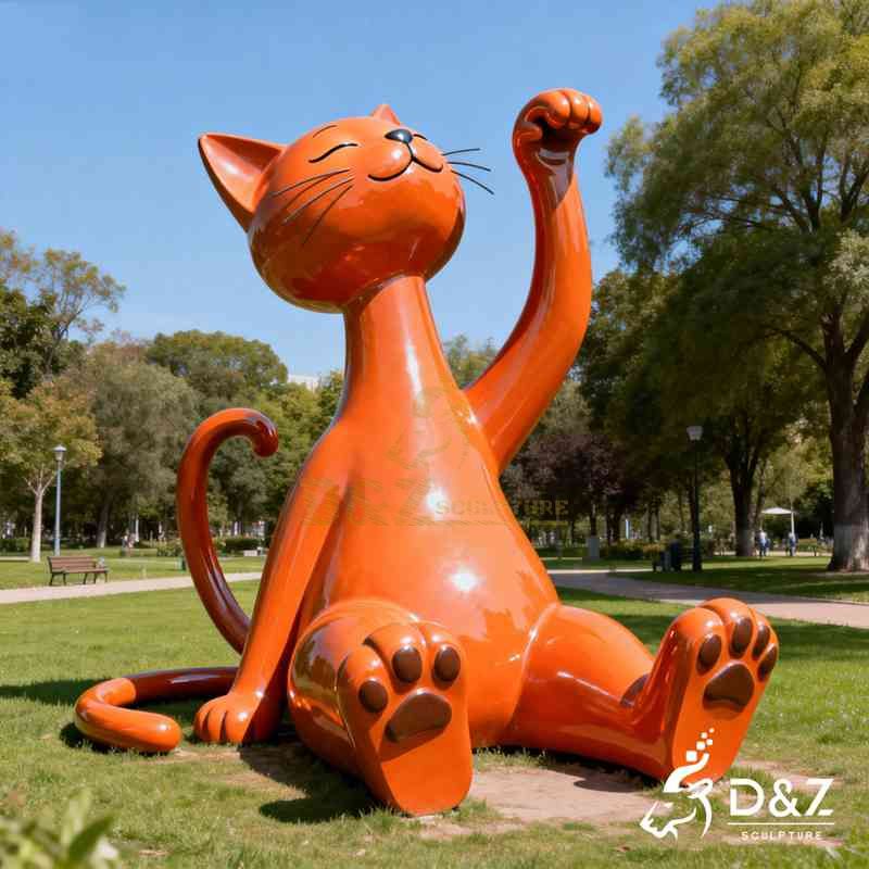 metal cat sculpture