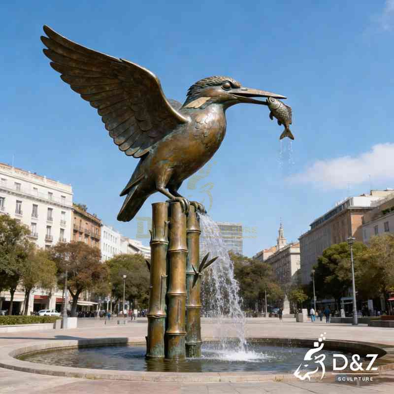 bronze kingfisher sculpture