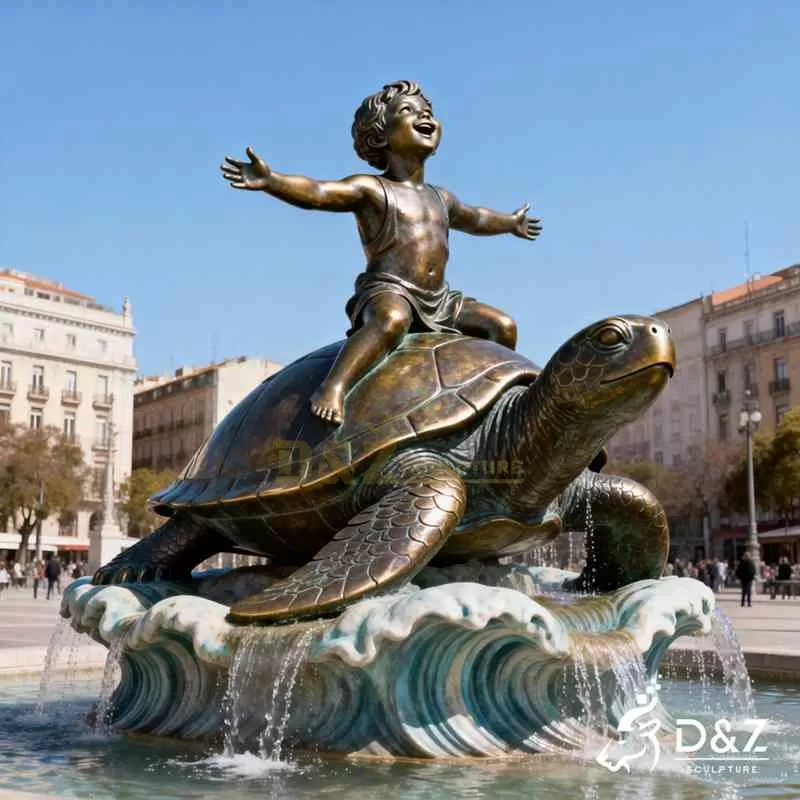 Large Outdoor Bronze Turtle Water Fountain for Sale DZJ-360