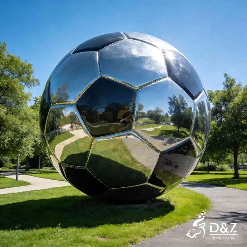 Large Outdoor Metal Soccer Sculpture | Sphere Art DZJ-363