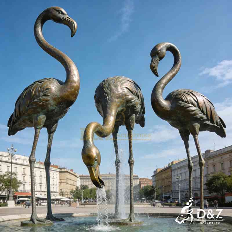 flamingo water fountain