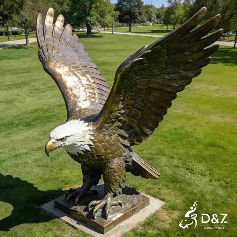 bronze bald eagle statue