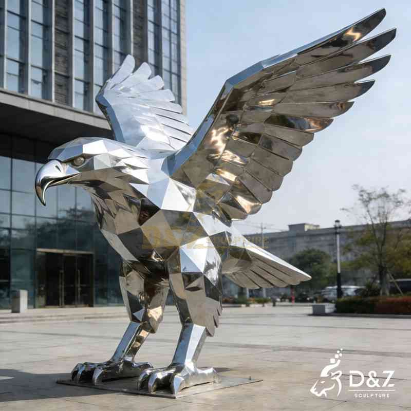outdoor metal eagle sculpture