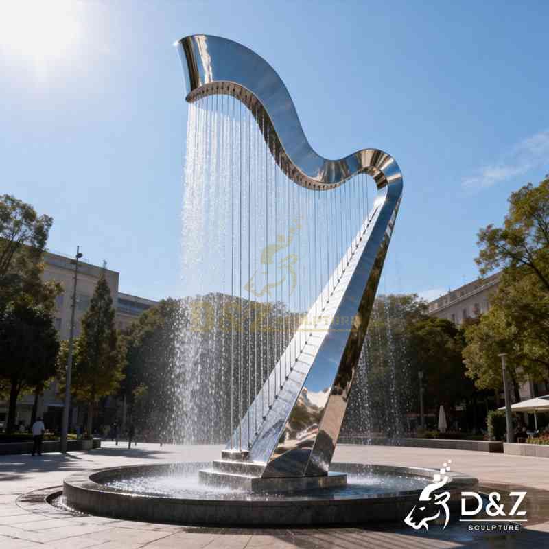 harp water fountain