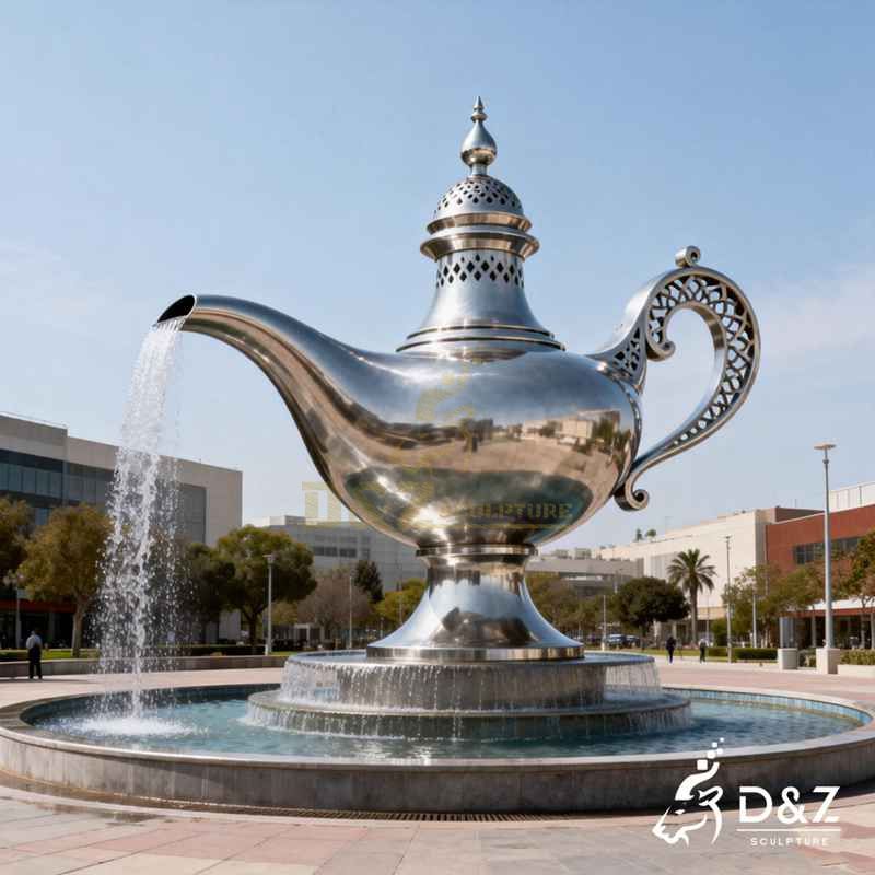 Large Modern Metal Teapot Fountain for Sale DZJ-381