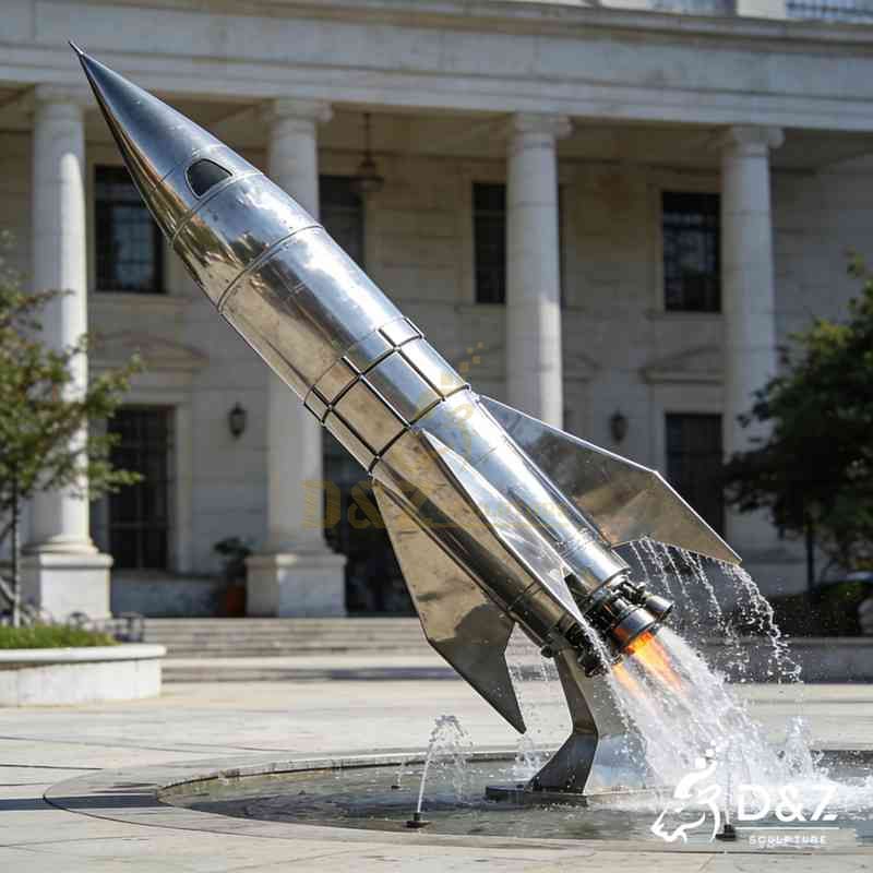 Large Modern Metal Rocket Fountain for Sale DZJ-383