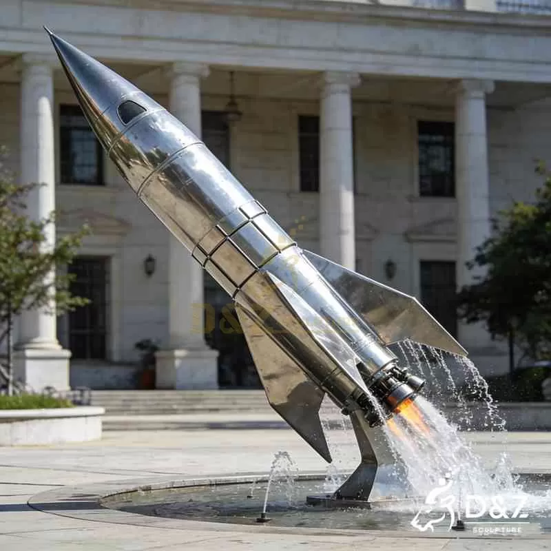 Large Modern Metal Rocket Fountain for Sale DZJ-383