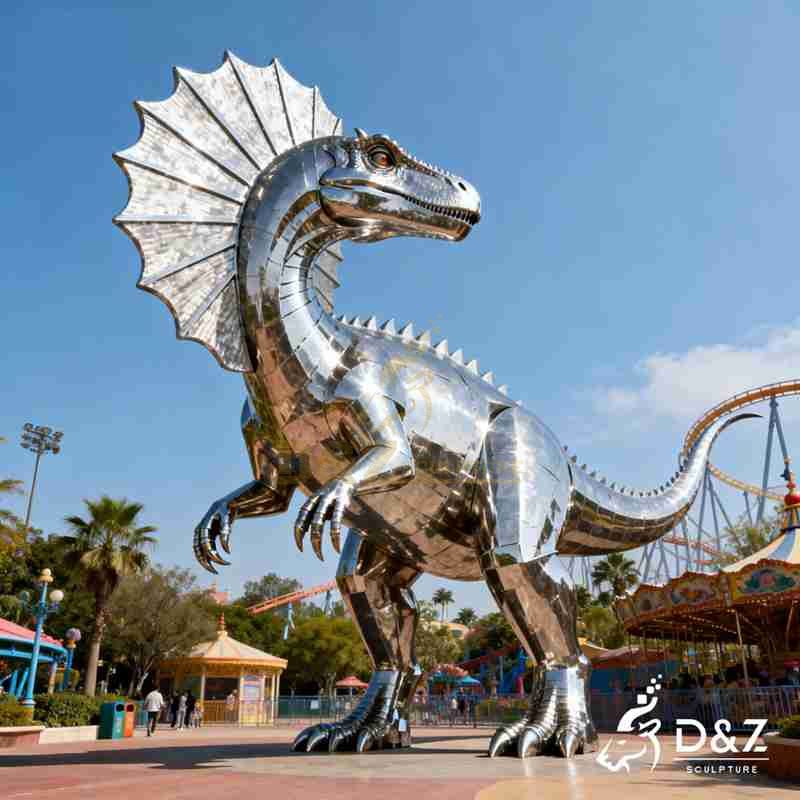 large dinosaur sculpture