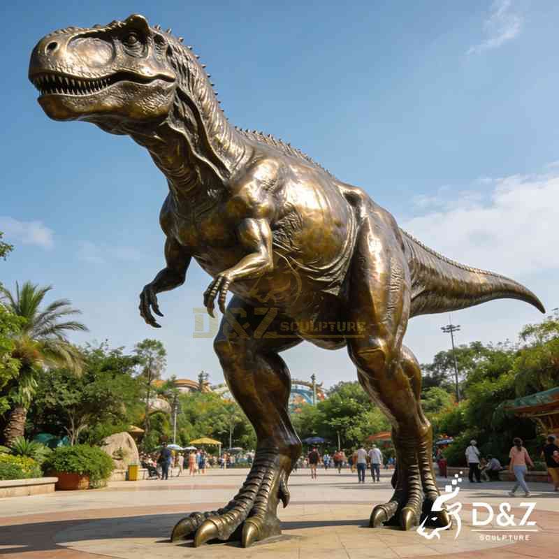 large velociraptor statue
