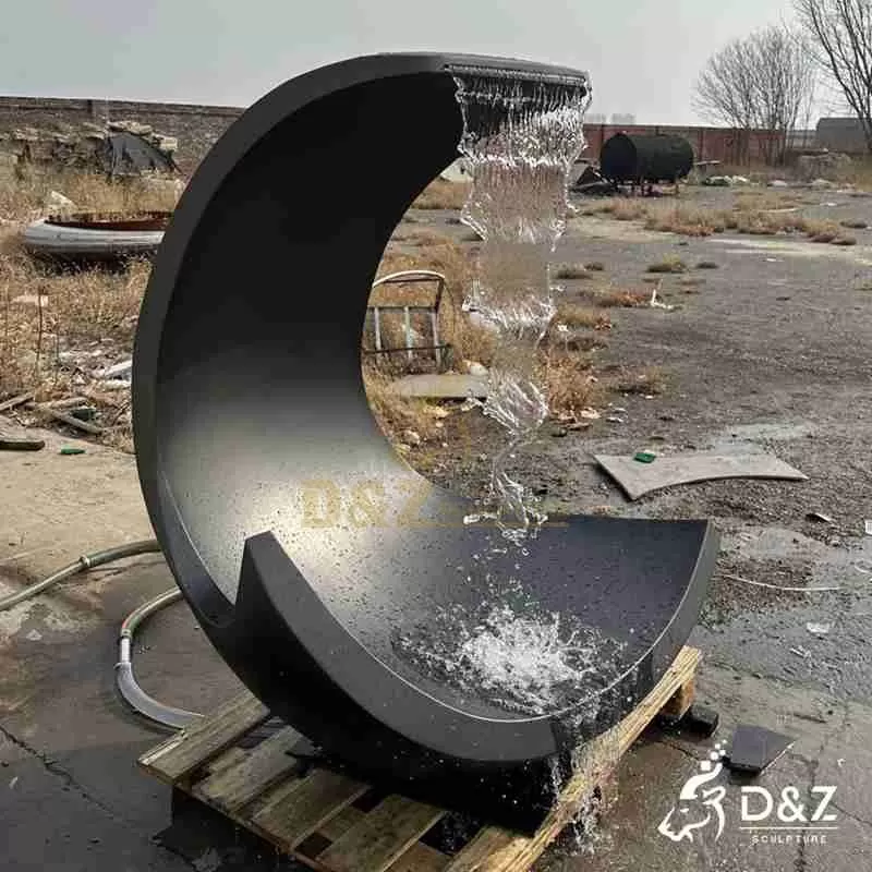 Large Abstract Metal Black Modern Fountain for Outdoor DZJ-401