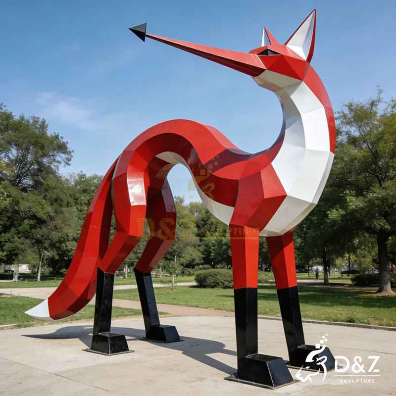 geometric fox sculpture