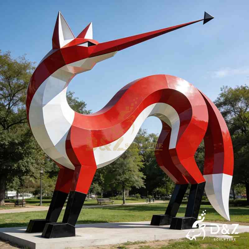 metal fox sculpture