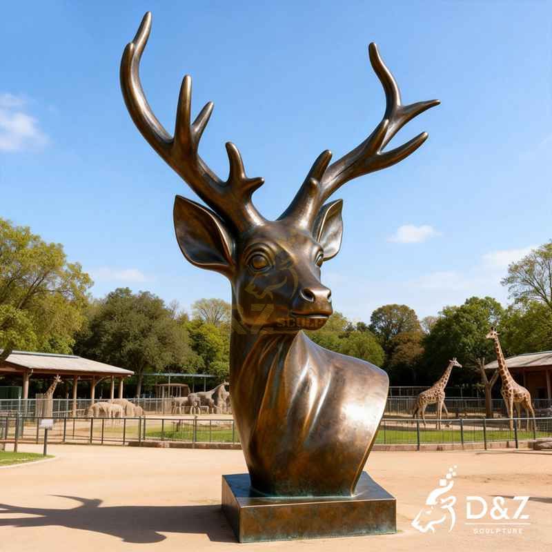 bronze deer statue
