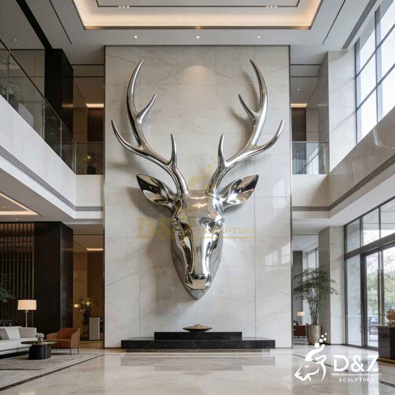 metal deer sculpture
